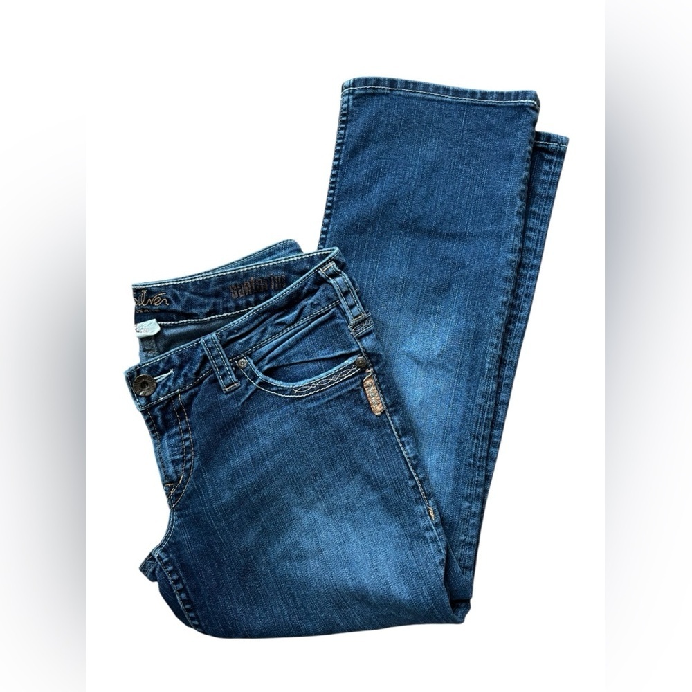 VTG Silver Santorini Crop Boot Jean Size 30X26” Low Rise Western Timeless Wear
